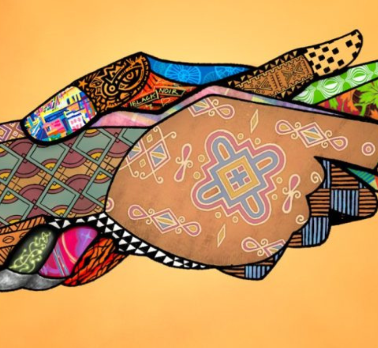 Two hands intertwined