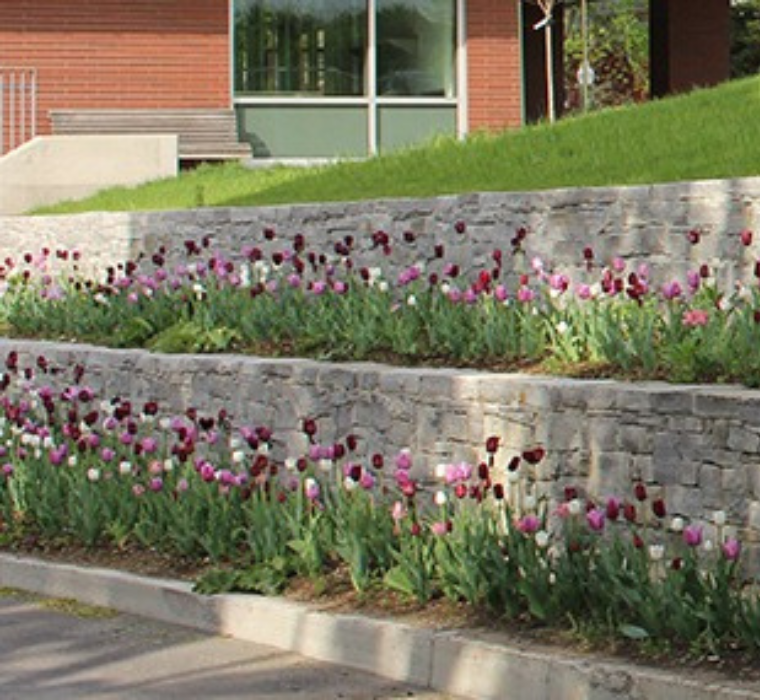 Mur de soutènement près du Centre des loisirs de Westmount