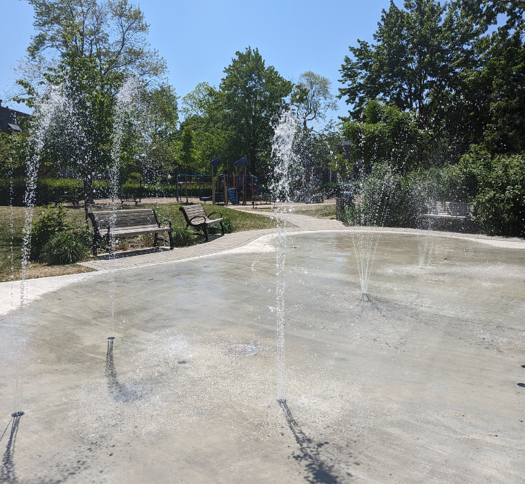 Jeux d'eau dans un parc