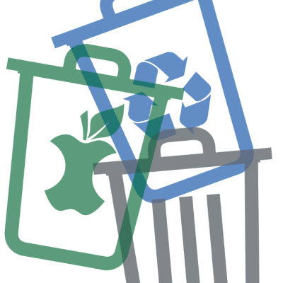 Icônes de bacs de récupération, d'ordures et de compost