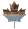 People swimming in a maple leaf