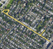 Carte de la zone de reconstruction sur l'avenue Claremont
