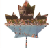 People swimming in a maple leaf